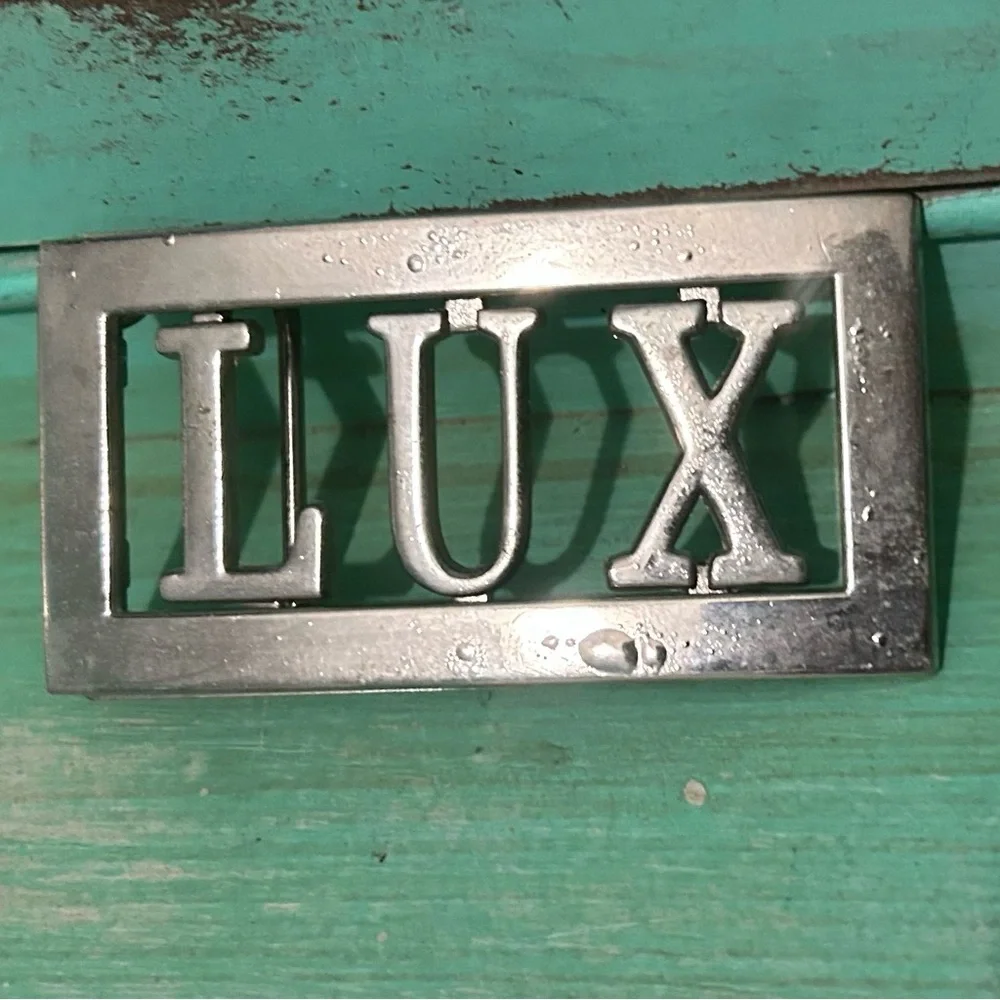 Vintage Lux Silvertone Chrome Custom Name Belt Buckle - Picture 1 of 8